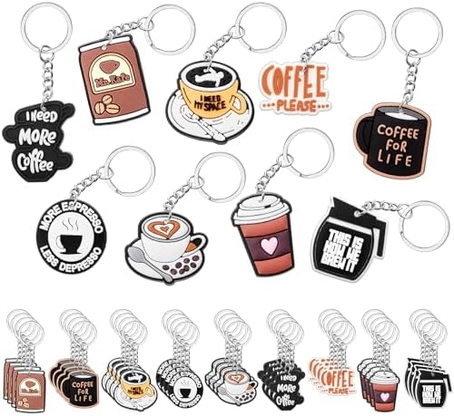 Amazon.com: 6Pcs Coffee Series Charm Keychain Sets Coffee Pitcher