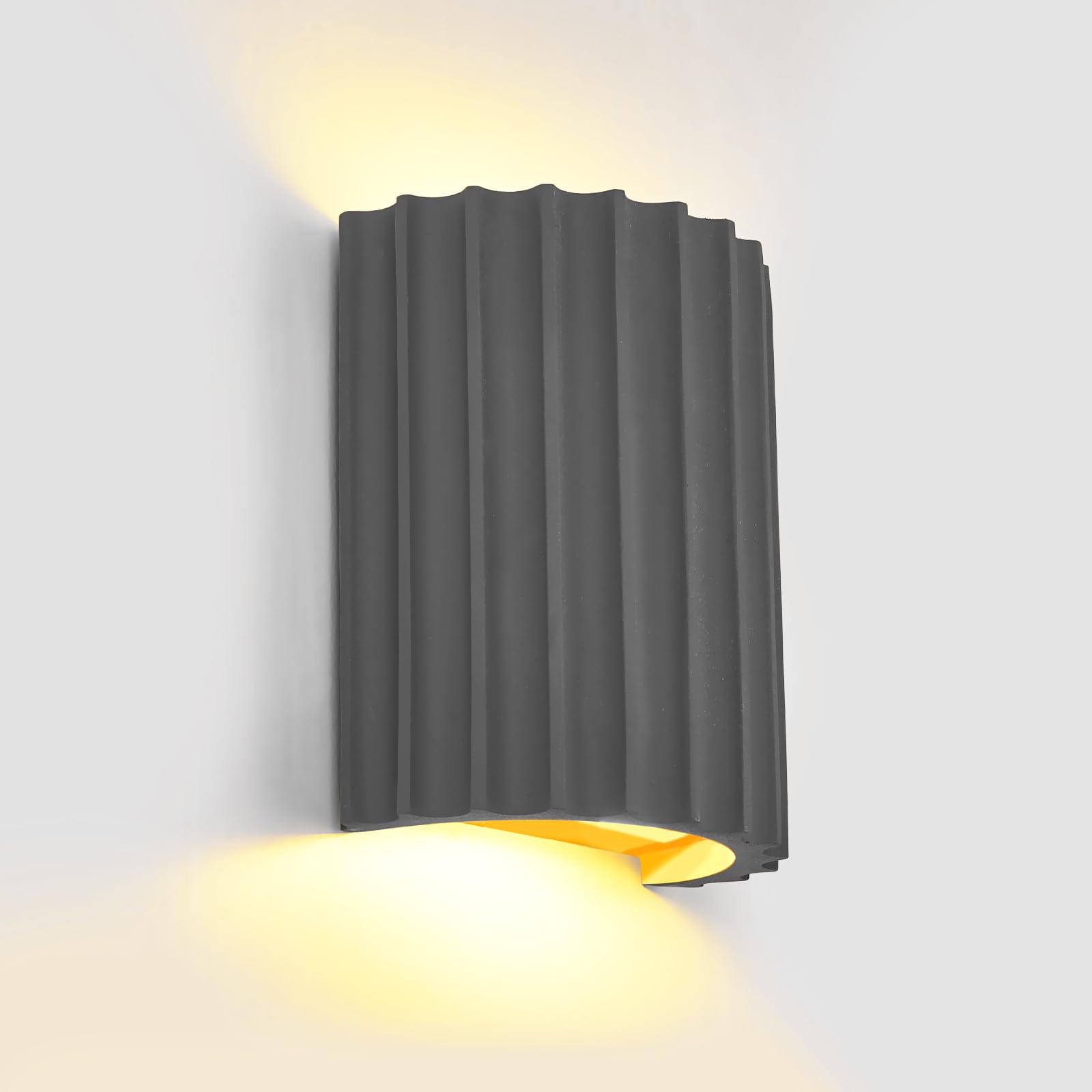 Photo 1 of ZEROUNO Modern LED Wall Sconces Wall Lighting,Gray Resin Indoor Hardwired Sconce Light Fixtures Up and Down Wall Mount Light Lamp for Living Room Bedroom Bedside Hallway with G9 Bulb