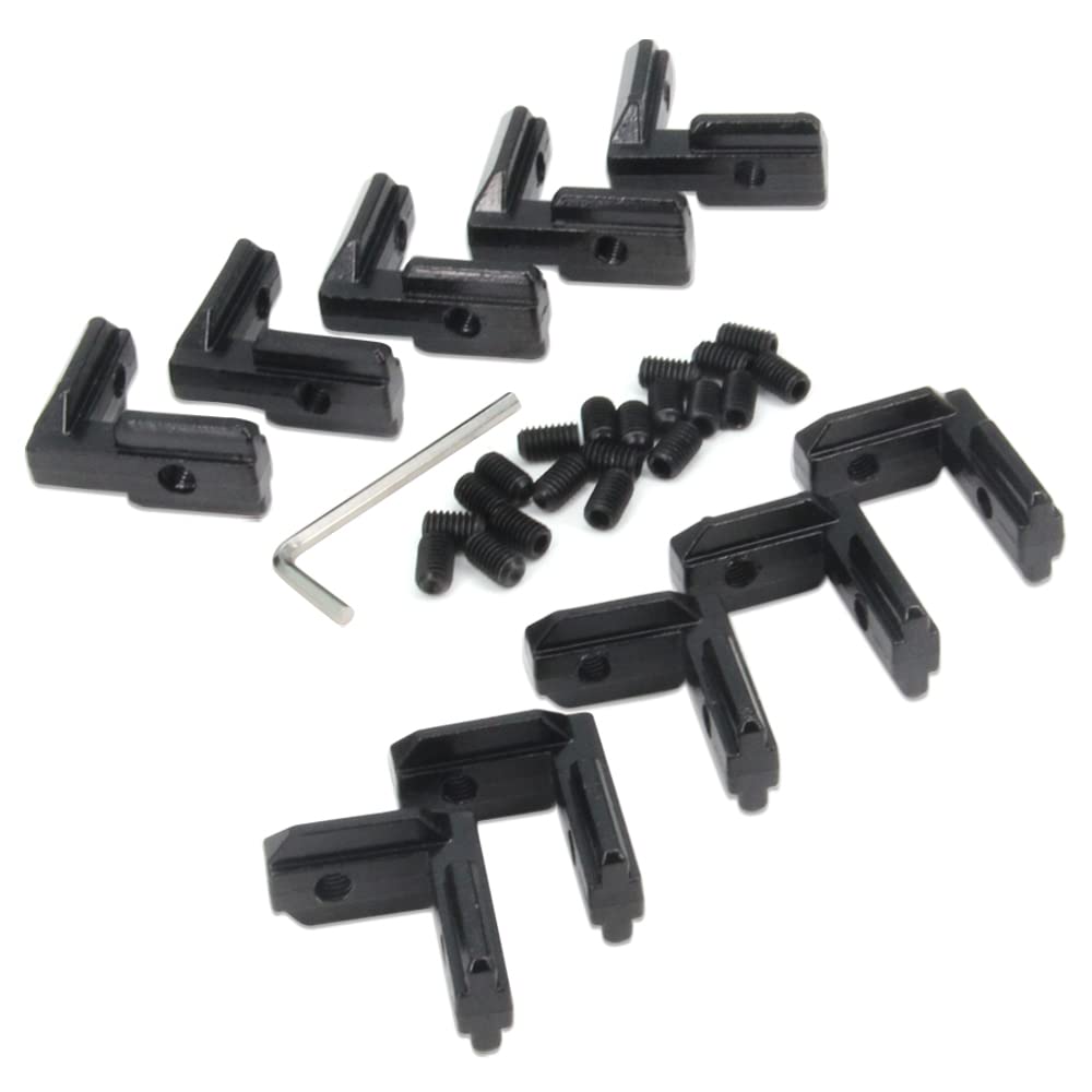 Zeberoxyz 10PCS Black L-Shape Joint Corner Bracket, 4040 Series 90 Degree Aluminum Profile Interior Joint with M6 Screws for 8mm Slot Aluminum Extrusion Profile (4040 Series L Corner Bracket-Black) — image 1