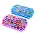 Ice Cube Trays Silicone with Lids 2 Packs TIME4DEALS Food Grade Ice Trays 74 Cube with Spill-Resistant Removable Lid BPA Free Ice Cube Molds for Whiskey Storage, Purple & Blue