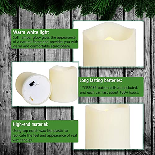 SHYMERY Flameless Votive Candles with Timer,Battery Operated Flickering