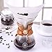 Pour Over Coffee Maker Hand Blown Glass - Classic 6 Cup Hand Drip Brewer - Strong Borosilicate Carafe, Easy Clean and Better Tasting Coffee