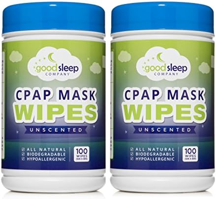 CPAP Mask Wipes, 100 Pack Unscented - Natural Formula, 100% Cotton and Biodegradable - Specially Formulated to Safely Clean Your CPAP Mask (2 Pack)