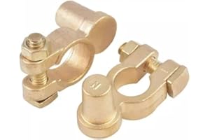 Floweringbeter For Car Truck Boat Battery Pole Terminals 1 Pair Brass Clamps For Positive And Negative Battery Connections 12