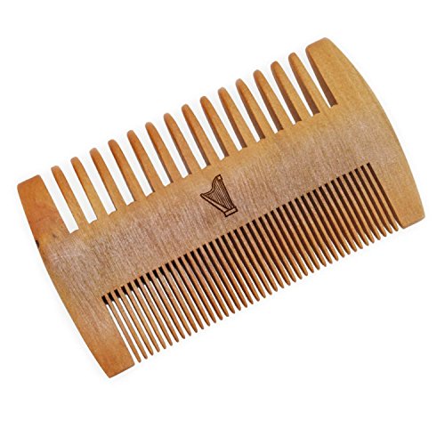 WOODEN ACCESSORIES CO Wooden Beard Combs With Harp Design - Laser Engraved Beard Comb- Double Sided Mustache Comb