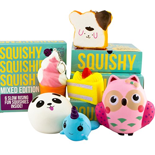 Slow rising jumbo mixed squishies: ice cream, panda bun, cake, to…