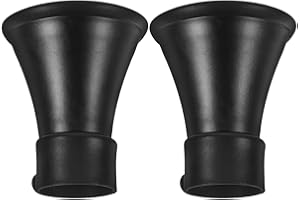 SEWACC 2pcs 28mm Black Metal Curtain Rod End Caps Finials, Trumpet-Shaped Curtain Pole Finials Decorative Iron Rod Head for D