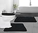 GORILLA GRIP Bathroom Rug Sets, Soft Chenille 2 Piece Area Rugs Set, Toilet Base Mat and 30x20 Carpet, Absorbent Microfiber Washable Mats Dry Quickly, Home Décor and Bath Room Accessories, Black