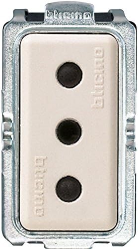 BTicino s5113 F Magic Series Socket 2 Pole and Earth, 10 A, Ivory