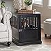 Dog Crate Kennel Cage Bed Night Stand End Table Wood Furniture Cave House Room Large size / Black.thumb 2
