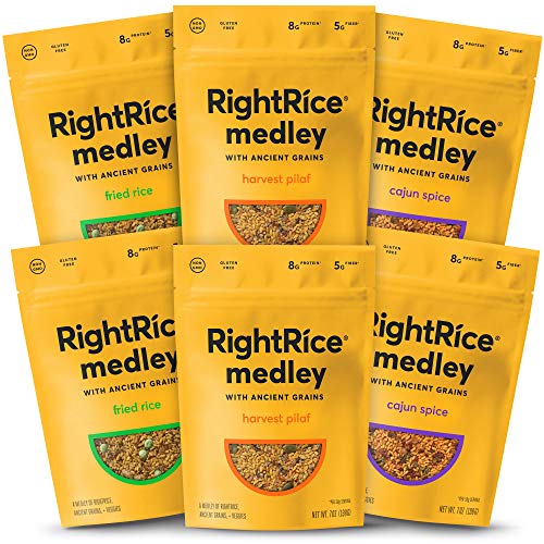 RightRice Medley Variety Pack (7oz. Pack of 6) - Made from Vegetables - Ancient Grains and More Veggies, Vegan, non GMO, Gluten Free