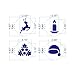 ART Kitchenware 8pcs Christmas Cookie Stencil Set Icing Royal Stencil Tool Deer,Candle,Snowflake,Hat,Crutch Stencils for Cake Beige/Semi-Transparent ST-852S
