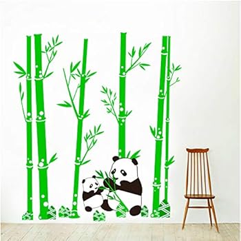 Wall Decals Family Stickers Cute Woodland Zoo Vinyl Mural Art Wallpaper Kids Children Baby Family Love Bedroom Living Room Nursery Room School DIY HomeDecor Removable Peel Stick (Panda)