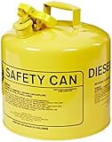 Eagle UI-50-SY Type I Metal Safety Can, Diesel, 12-1/2" Width x 13-1/2" Depth, 5 Gallon Capacity, Yellow