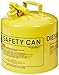 Eagle UI-50-SY Type I Metal Safety Can, Diesel, 12-1/2" Width x 13-1/2" Depth, 5 Gallon Capacity, Yellow primary