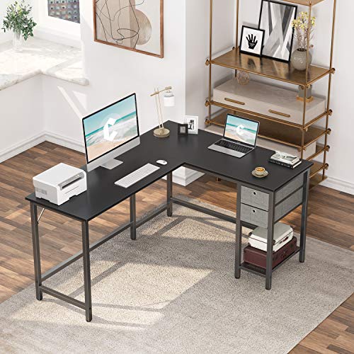 Cubiker LShaped Computer Desk, Home Office Corner Desk with NonWoven