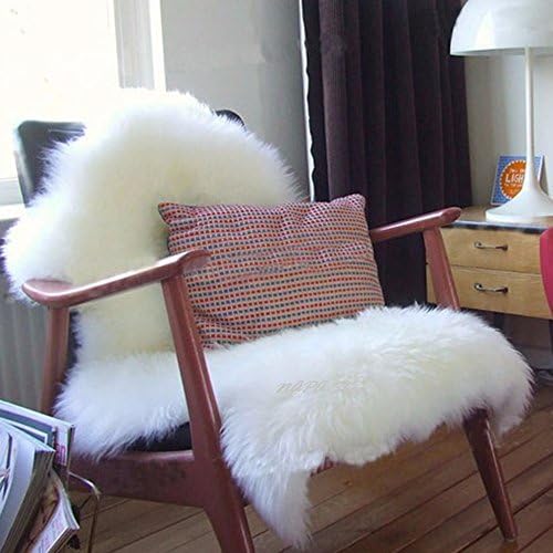 Soft Faux Sheepskin Pillowcase Chair Accessory Warm Hairy Carpet Seat Pad Plain Skin Fur Plain Fluffy Area Rugs Washable Mat