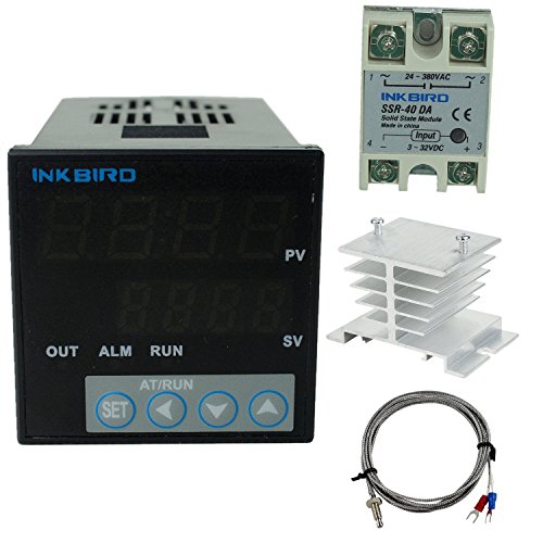 Inkbird Â°F and Â°C Display PID Stable Temperature Controller ITC-106VH (ITC-106VH + K + 40A SSR + White Heat Sink)