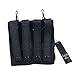 Loglife Tactical Magazine Pouch Holds Holster Double Pistol Mag Pouch Stacker M4/M16 Open Top 1000d with Bungee System (BK)