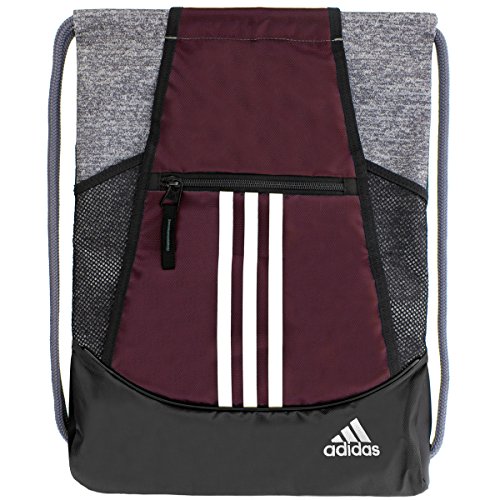 adidas Alliance II Sack Pack, One Size, Dark Burgundy/Onix Jersey/Black/White