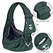 Puppy Eyes Soft Pet Carrier Sling Comfortable and Adjustable Dog Sling Ideal for Small & Medium Dogs up to 16 Pounds - Lightweight & Easy-Care Dog Carrier with Safety Mesh and Safety Leash(Green)