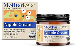 Motherlove Nipple Cream (1 oz) Organic Lanolin-Free Nipple Cream for Breastfeeding—Benefits Nursing & Pumping Moms