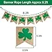 Partyprops Rustic Shamrock Garland | Burlap Shamrock Banner | St. Patrick's Day Decorations | Green Rectangular Burlap Garland
