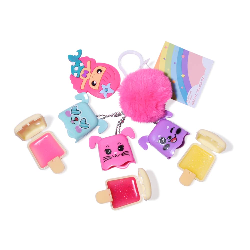 M&U MAKE YOU UP MU 6pcs Ice Cream Lip Gloss for girls (Cat and Dog)