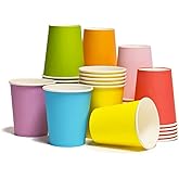 Lomyundar DIY Paper Cups [50 Count(10 Color)] 8 oz Multicolor Paper Cups For Weddding Party Picnic BBQ Travel and Event Disposable Paper Cups Drink Cups for Hot Cold Beverage Birthday Party Supplies