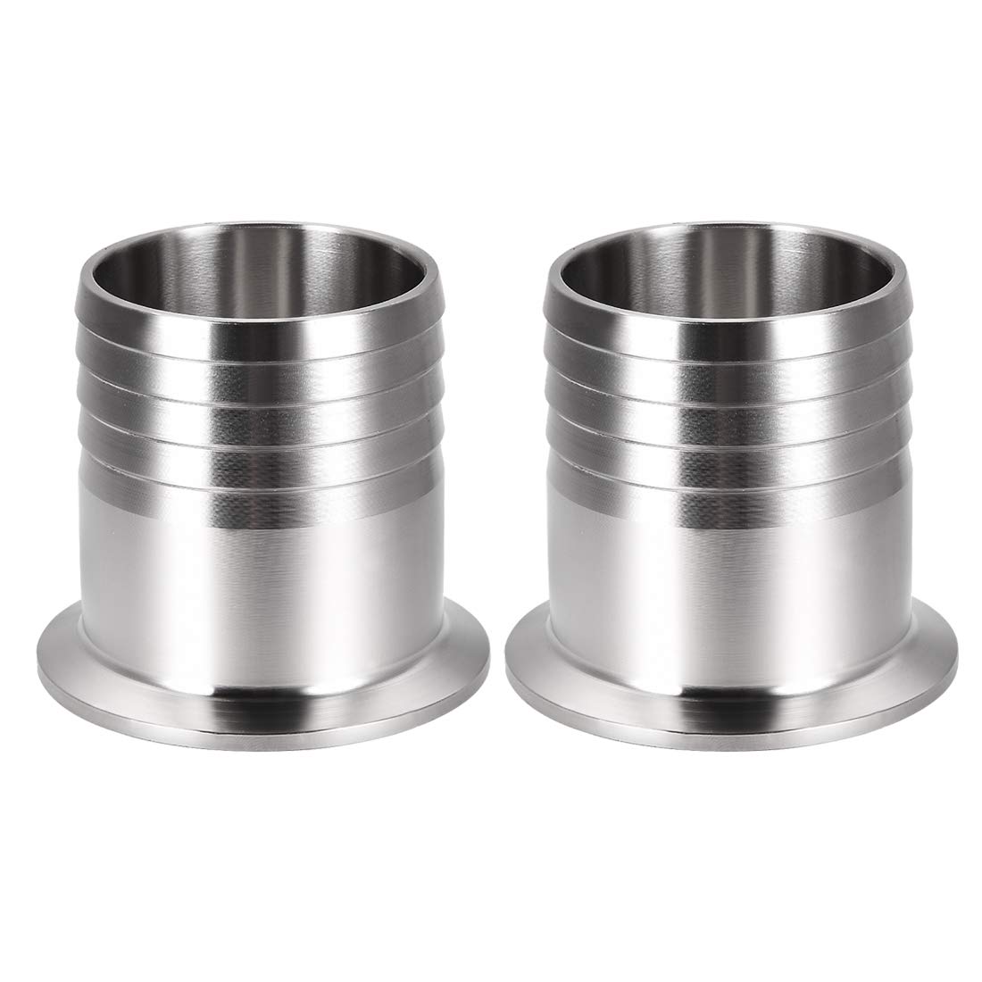 sourcing map Clamp Hose Adapter 2.520 Inch Flange to 2 Inch Hose Barb Fitting 2 Pcs