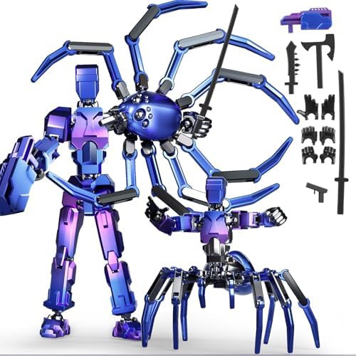 Photo 1 of (Assembly Required) Spider T13 Action Figure Set -Titan 13 Action Figure with Sucker Spider T-13 Collectible 3D Printed Toys Highly Detailed Action Figures for Collectors and Fans - Blue