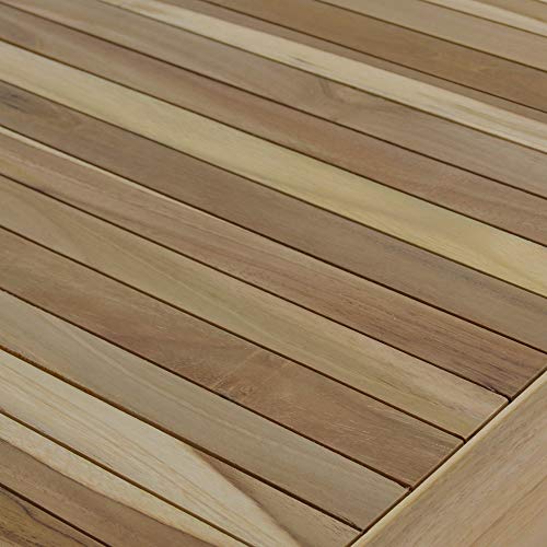 Gartentisch Beistelltisch XL aus massivem Teak Holz - 90 x 90 cm, großer, Quadratischer Holztisch, wetterfest für Garten… – Bild 5