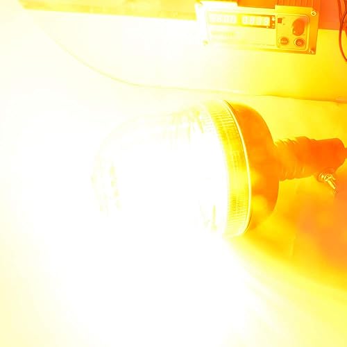 12V Rotating Flashing Amber Beacon - Universal Warning Light - View #7