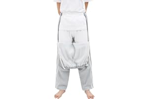 WEEOATAR Unisex Patient Pants,Bedridden Patient Clothing,Disability Clothing with Zippers,Hospital Gowns Nursing Aid