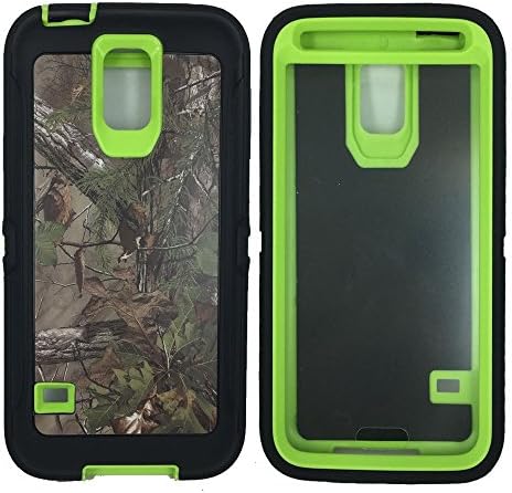 Galaxy s5 Case, Kecko Camo Case Heavy Duty Hunting Tough Camo Tree Shockproof Dirtproof Defender Military Grade Hybrid Case Cover w/ Built-in Screen Protector for Samsung Galaxy S5 (forest green)