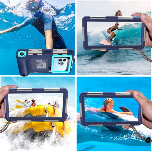 Waterproof Smartphone Case IPX8 Waterproof Mobile Phone Holder 15 m Underwater Compatible for iPhone 17 Pro 17 Air 16 15 Plus 12 13 14 15 16 17 Pro Max 16 15 14 Pro Samsung S25 S24 Ultra