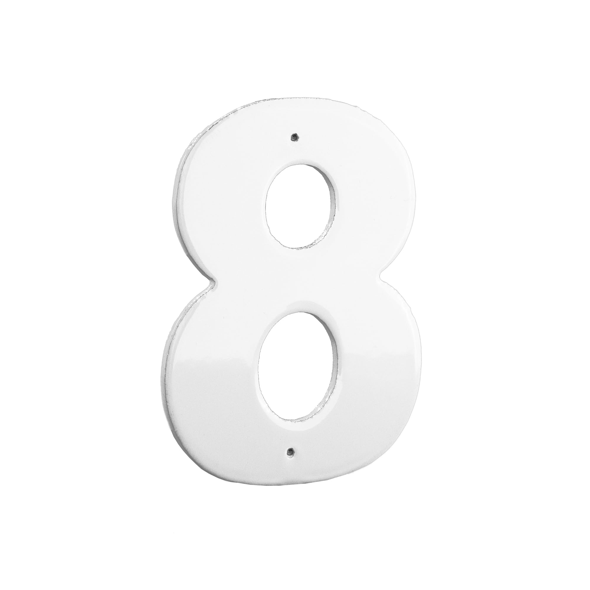 Montague Metal Products 10" Aluminum House Number 8 Outdoor Plaque, Medium, White
