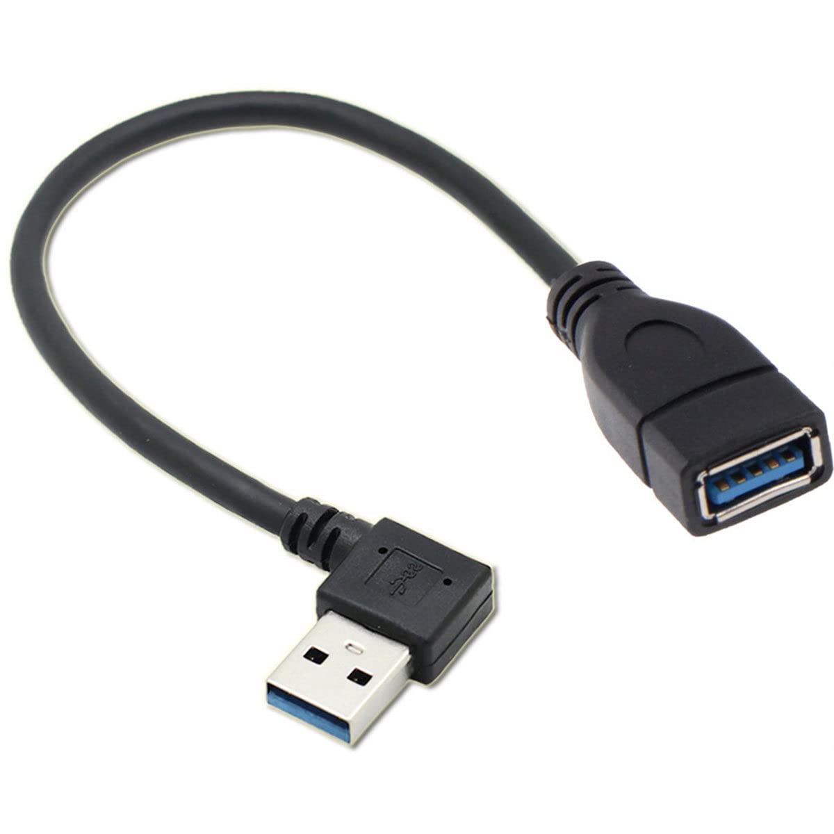 cablecc USB 3.0 Type-A Male to USB 3.0 Type-A Female Extension Cable Right Angled