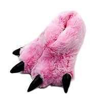 Millffy Furry Animal Funny Slippers Grizzly Bear Stuffed Animal Claw Paw Slippers Toddlers, Kids & Adults Costume Footwear (Small - (Toddlers Sizes), Pink Tiger)