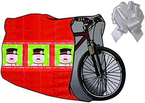 Enchanted Forest Christmas Bike Bag with Bow - 40" W X 80" L (Snowman Red)