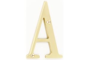 ZHONGWANG HARDWARE ZW Hardware B100 4 Inch Solid Brass Bright Brass House Letter A