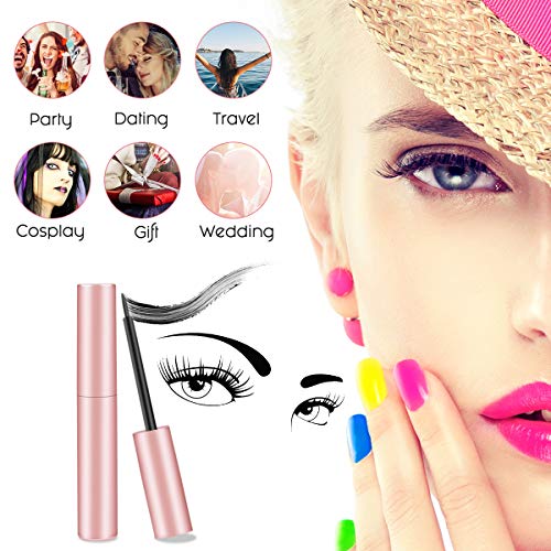 Magnetic Eyelashes with Magnetic Eyeliner, Wolady 2 Pair 3D Natural Look False Eyelashes, Waterproof No Glue Reusable 5 Magnet Fake Lashes with Applicator Tweezers - Thumbnail 5