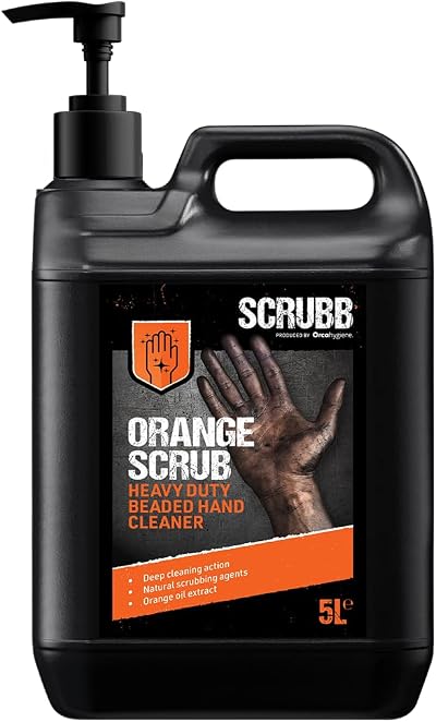 SCRUBB Orange Heavy Duty Beaded Hand Cleaner 5L Pump Top
