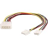 C2G/ Cables To Go C2G 03165 One 5.25 Inch to Two 3.5 Inch Internal Power Y-Cable, Multi-Color (10 Inch)