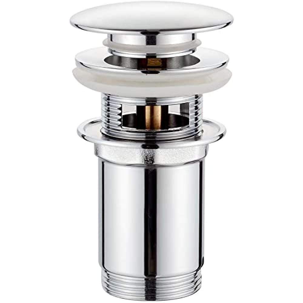 GRIFEMA G104 Metal Basin Pop-up Waste, Slotted Bathroom Sink Drain Plug, Chrome, Silver, S [Amazon Exclusive]