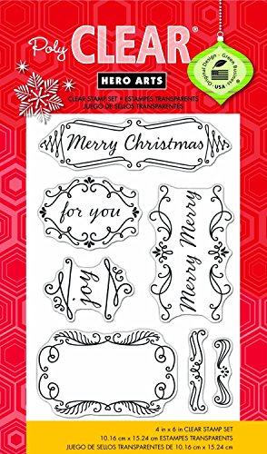Hero Arts Fancy Christmas Message Clear Stamps