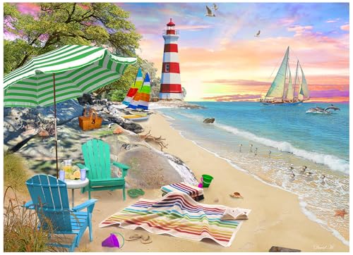 Vermont Christmas Company Seaside Beach Jigsaw Puzzle 1000 Piece