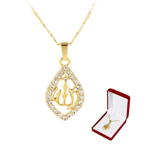 ?? SAFIYA - Halskette für Muslimische Frauen Kette Anhänger Schmuck Allah arabischen Nahen Osten Islam ? Vergoldet I 45cm