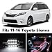 19 x Premium Xenon White LED Lights Interior Package Kit for 2011-2015 Toyota Sienna