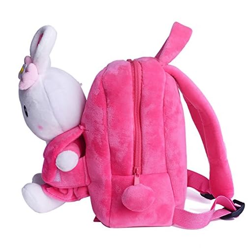Gloveleya Girls Backpacks Kids Backpack for Girls Gifts Toy Plush Doll Removable Book Bags for Kindergarten Pink 9 Inches - Image 3